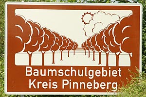 Touristisches Hinweisschild A23 Baumschulgebiet Kreis Pinneberg