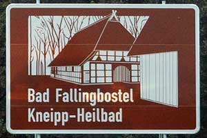 Touristisches Hinweisschild A7 Bad Fallingborstel Kneipp-Heilbad