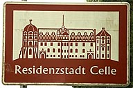 Touristisches Hinweisschild an der A7 Residenzstadt Celle