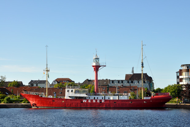 Feuerschiff Weser an seinem Heimatliegeplatz in Wilhelmshaven