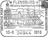 Sonderstempel vom 13.8.2010 Flensburg 100 Jahre Marineschule Mürwik