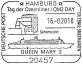 Sonderstempel vom 16.8.2010 Hamburg Queen Mary 2