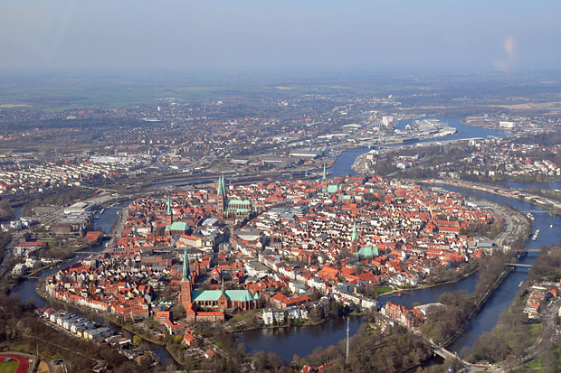 Luftbild Altstadt von Lübeck