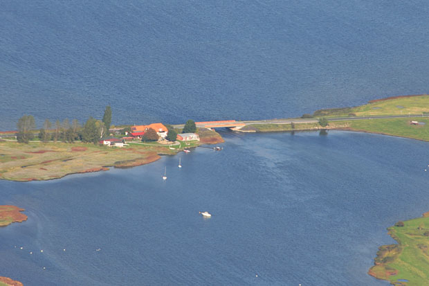 Luftbild Brückenverbindung Festland und Insel Poel