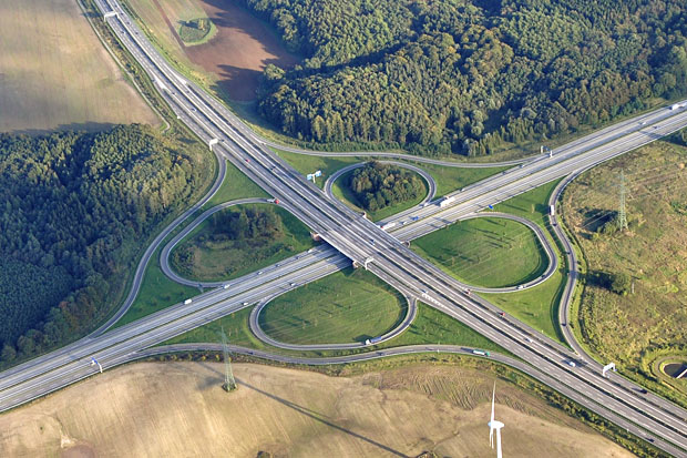 Luftbild Autobahnkreuz Rostock A20 / A19