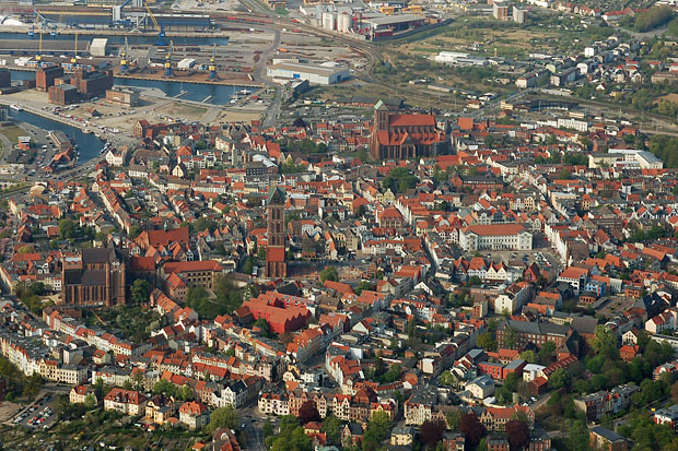 Luftbild Altstadt Wismar (aufgenommen 2009)