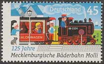 Briefmarke 125 Jahre Bäderbahn Molli 2011