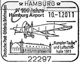 Sonderstempel vom 10.1.2011 Hamburg 100 Jahre Hamburg Airport