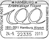 Sonderstempel vom 24.9.2011 Hamburg Erlebnistage Fliegen 1911 - 2011 Hamburg Airport