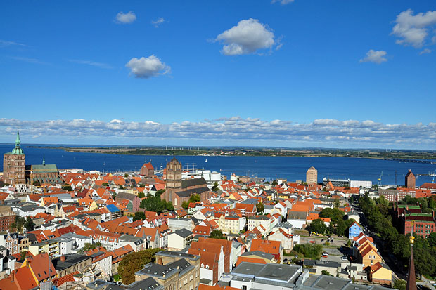 Blick von St. Marien auf die Altstadt Hansestadt Stralsund