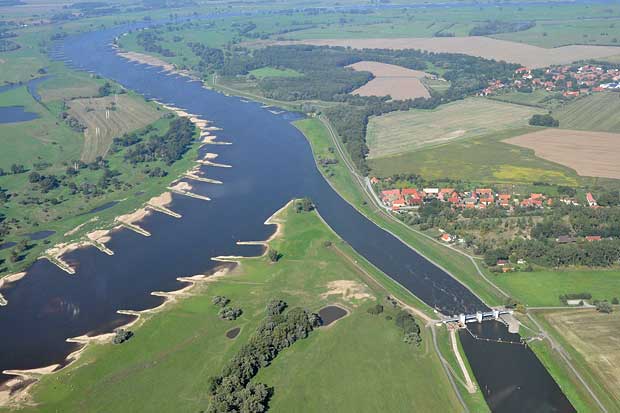 Luftbild Elbe Gnevsdorfer Vorfluter