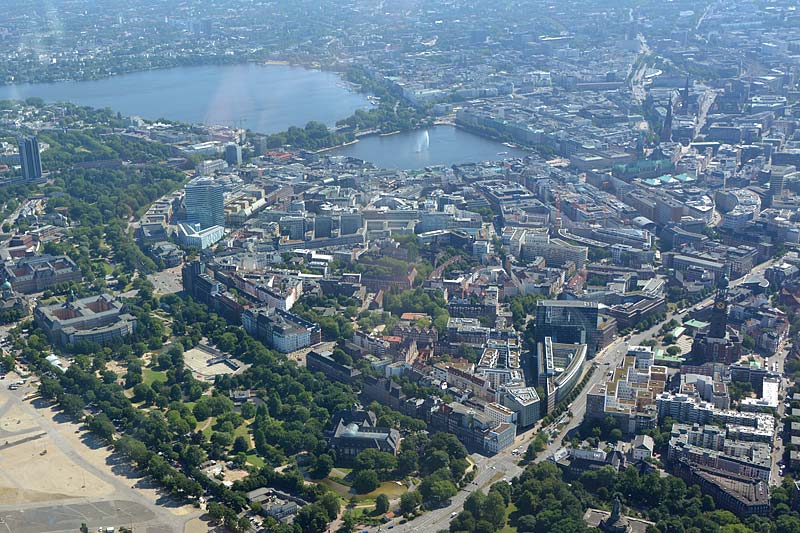 Luftbilder Hamburg Neustadt mit Binnen- und Außenalster