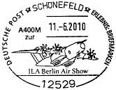 Sonderstempel vom 11.6.2010 ILA Berlin Air Show