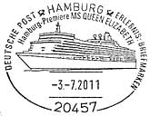 Sonderstempel vom 3.7.2011 Hamburg Queen Elizabeth