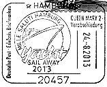 Sonderstempel vom 24.8.2013 Hamburg Queen Mary 2