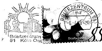 Bild Werbestempel Briefzentrum 51 Köln Ost