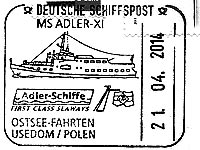 Stempel Deutsche Schiffspost MS "ADLER XI"