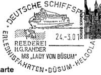 Stempel Deutsche Schiffspost MS "LADY VON BÜSUM"